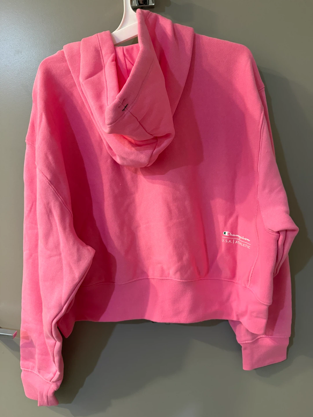 NWT Champion iconic Pink cosmos Cropped Full Zip Hoodie Size S - photo 5