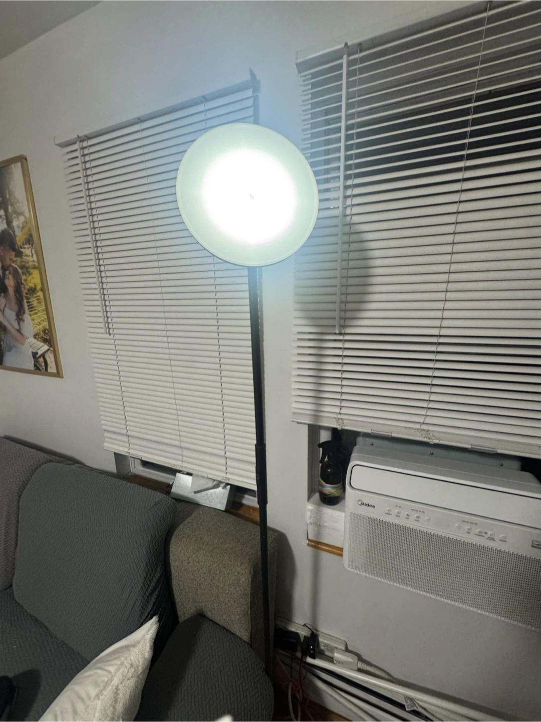 Modern Black Arc Floor Lamp with LED Ring Light - photo 2