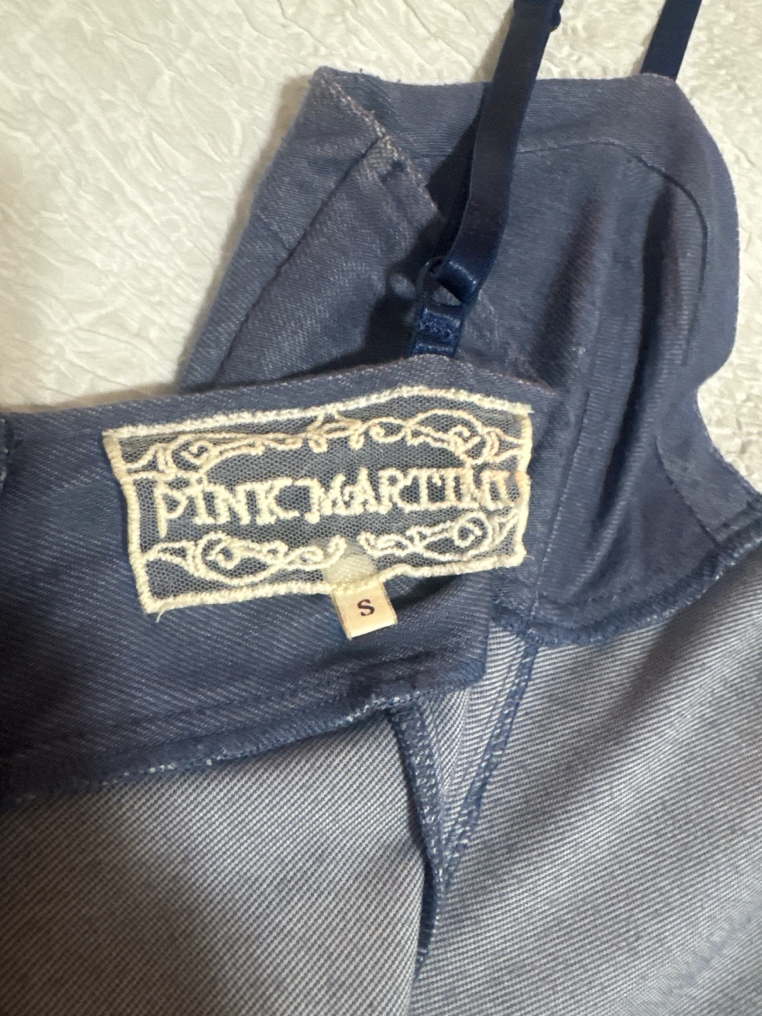 Pink Martini Denim & Chiffon Dress Size S - photo 5