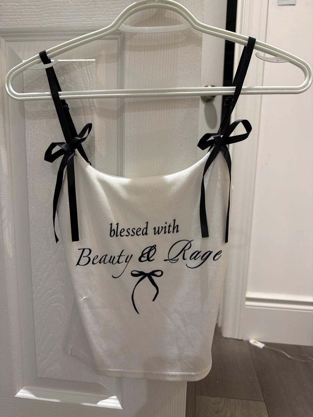 White "Blessed with Beauty & Rage" Cami Tank Top