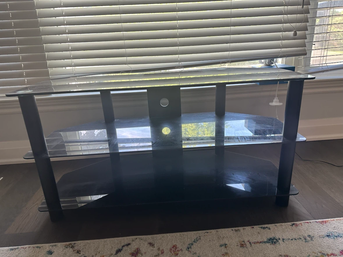 Glass TV stand