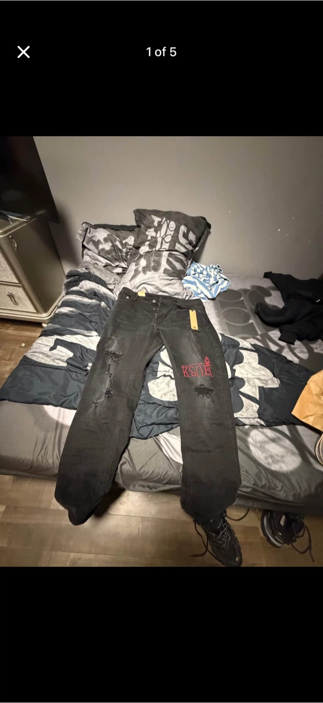Ksubi Black Distressed Jeans