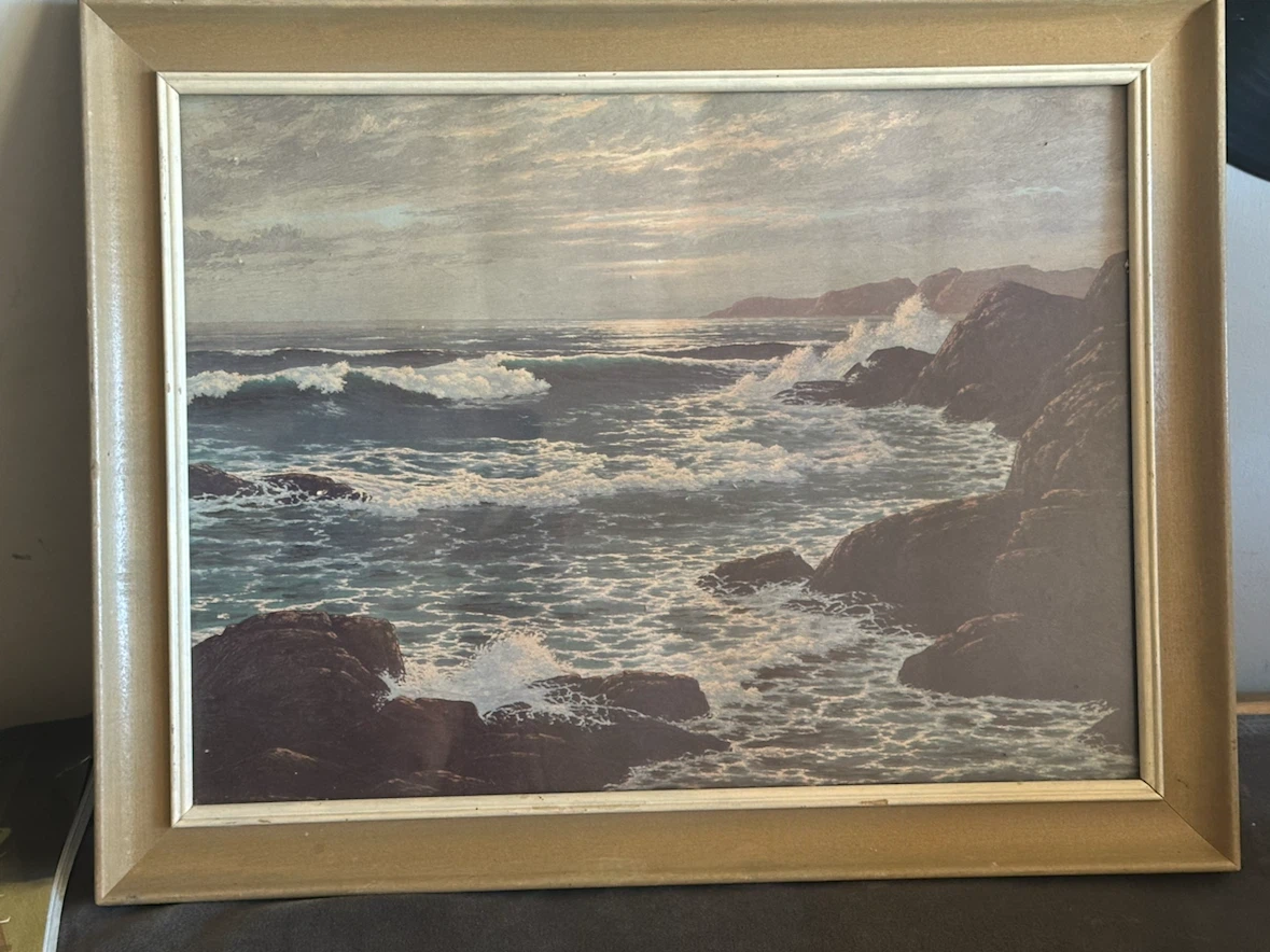 Vintage Anton Gutknecht Framed Seascape Print