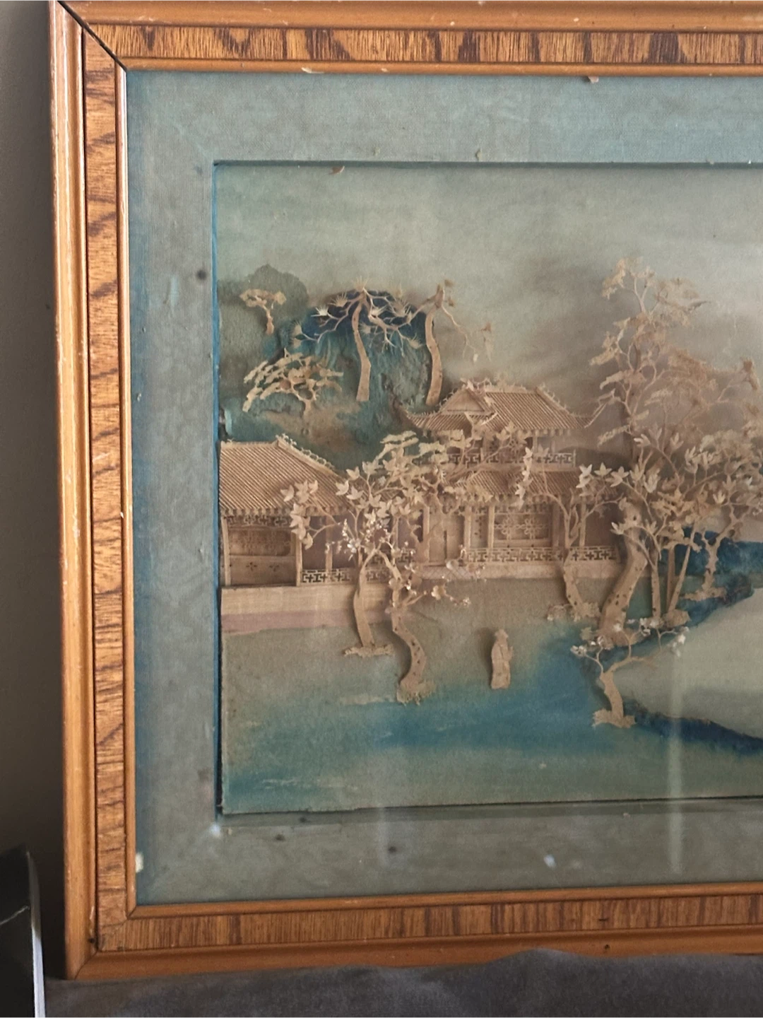 Mid Century Asian Cork Picture - photo 2