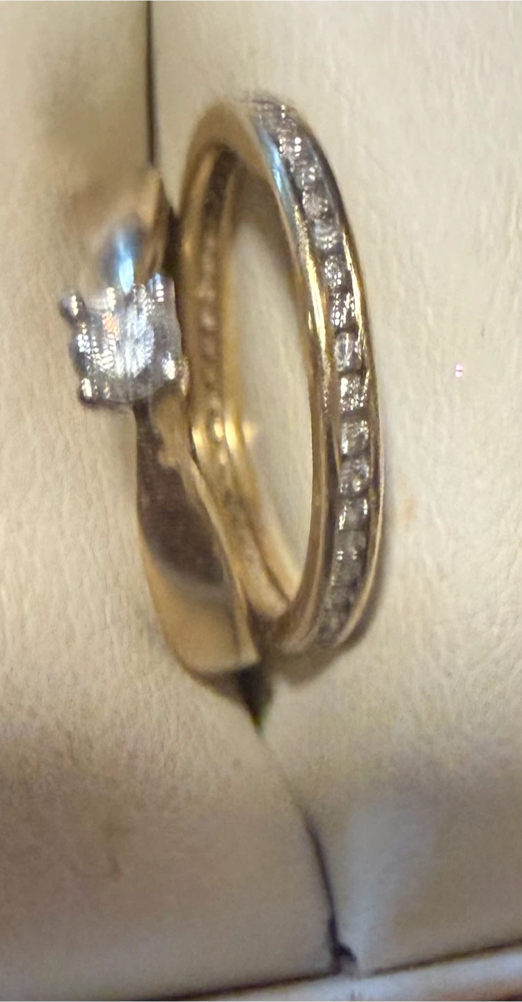 Vintage 14K Gold Diamond Bridal Ring Set