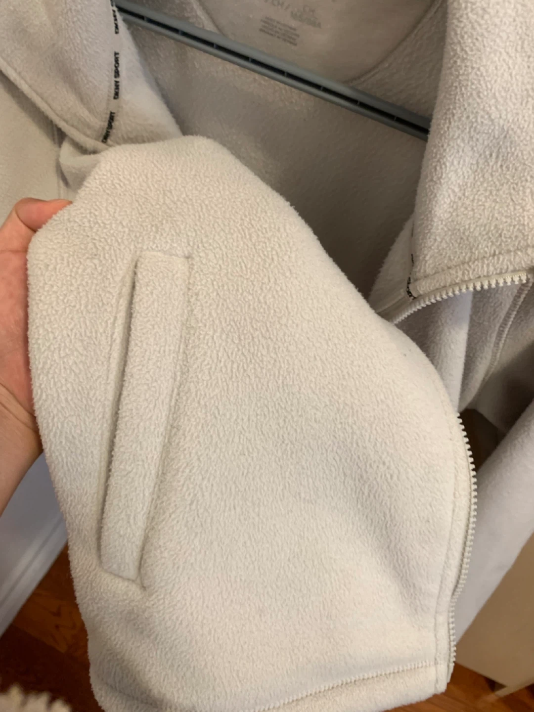 Size M Sport Cream Fleece Zip-Up Jacket Lightweight Warm Layer - photo 5