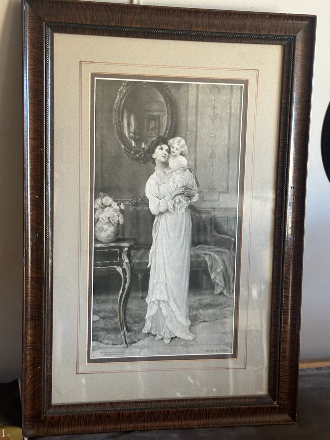 Antique Maude Goodman "Papa's Portrait" Print