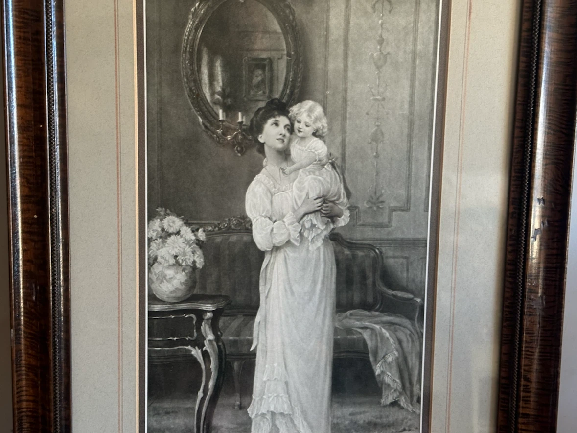 Antique Maude Goodman "Papa's Portrait" Print - photo 3