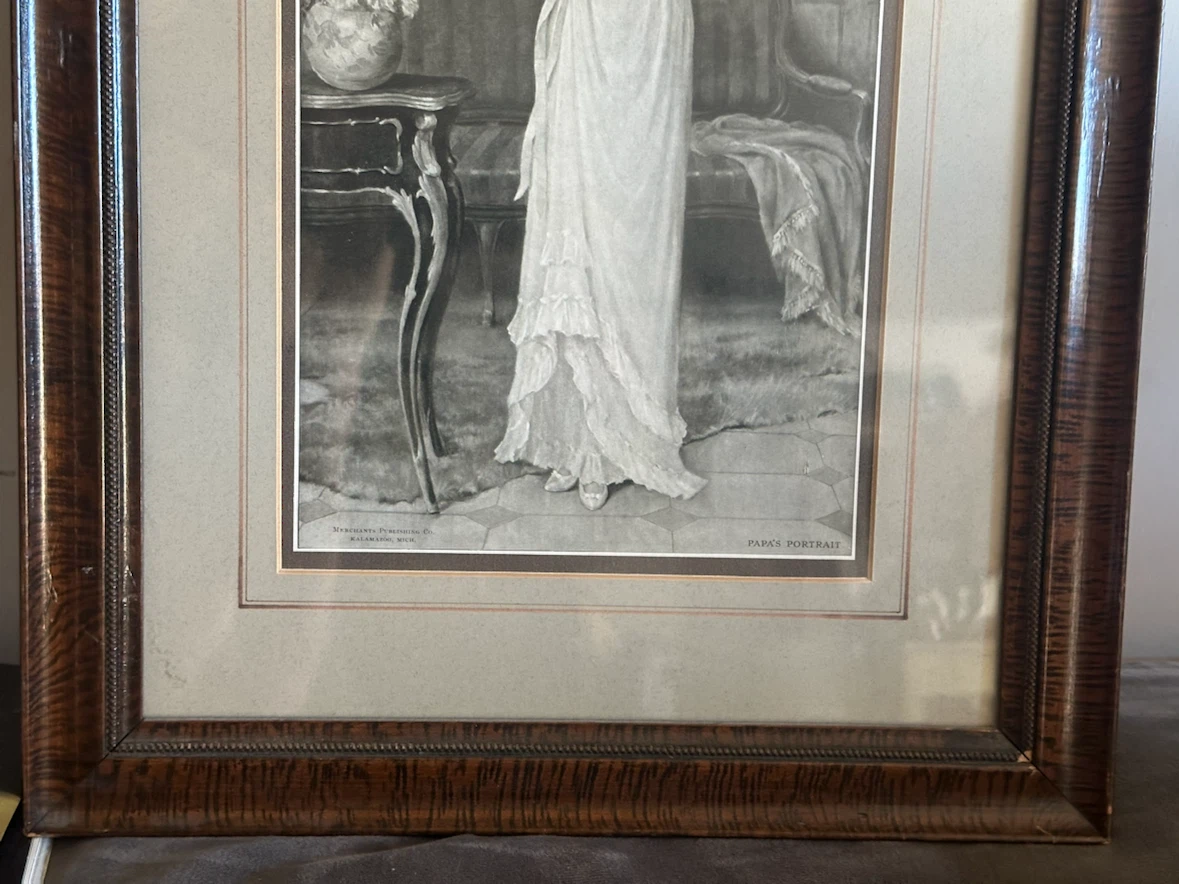 Antique Maude Goodman "Papa's Portrait" Print - photo 4