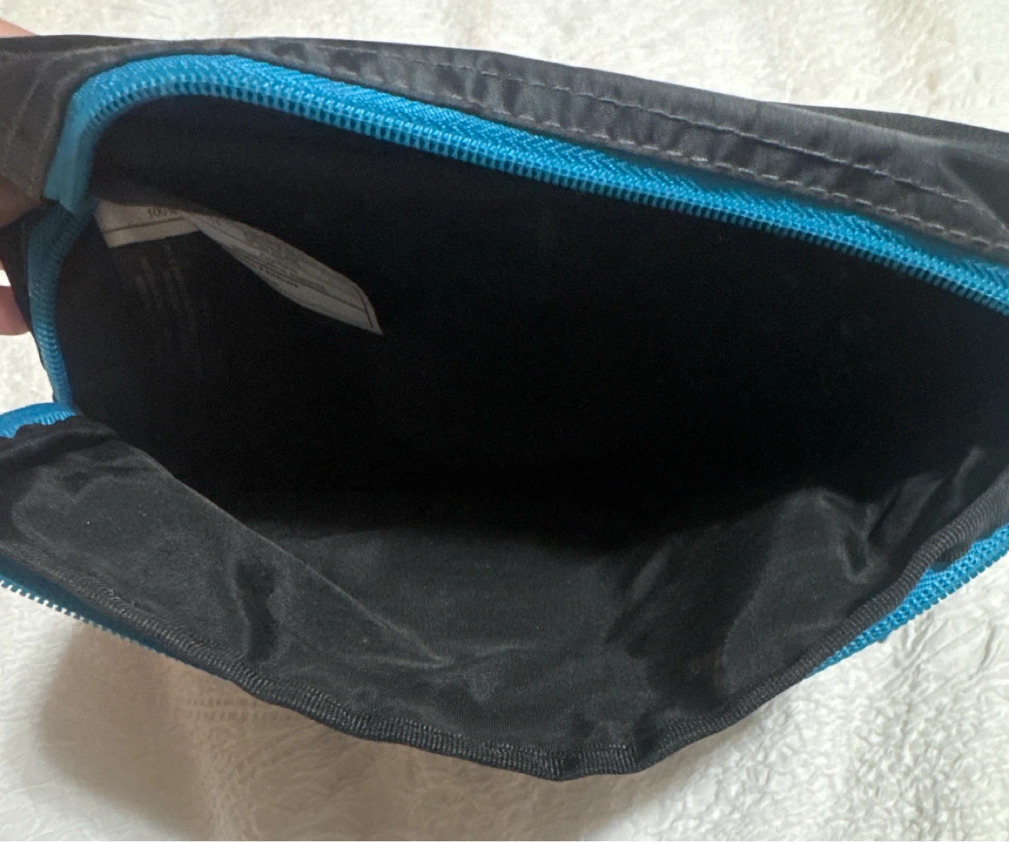 Black Hanging Toiletry Bag with Blue Accents - photo 2