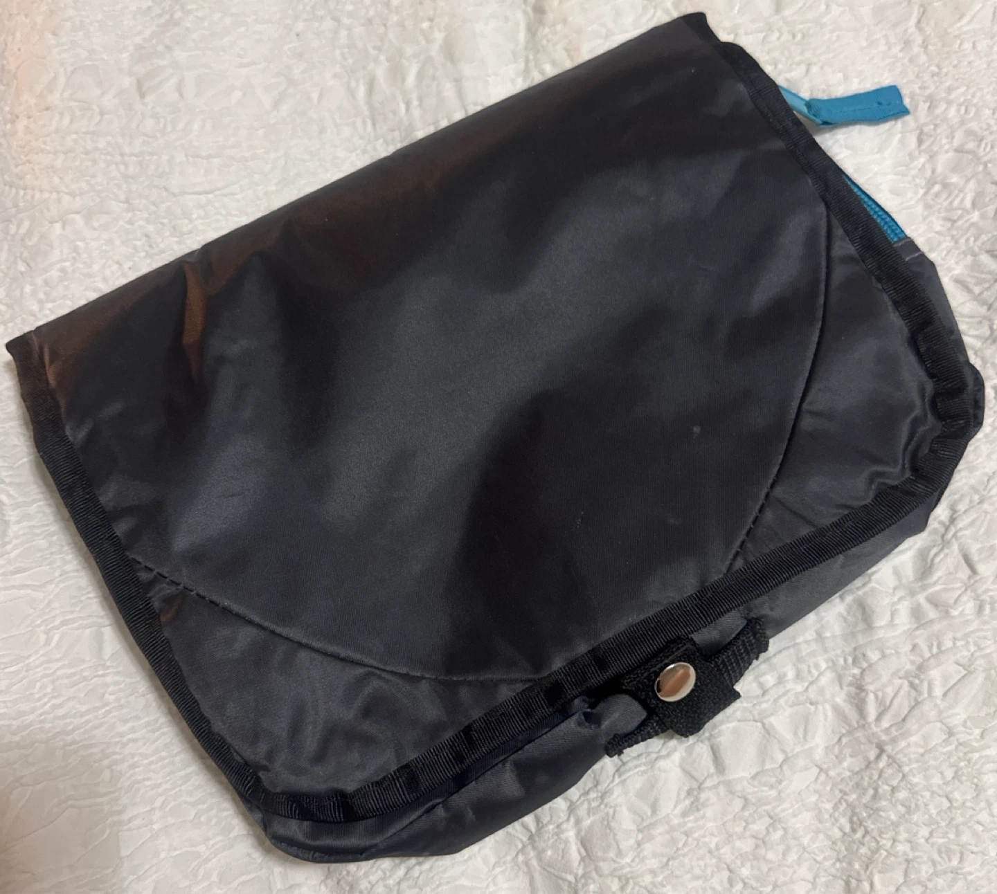 Black Hanging Toiletry Bag with Blue Accents - photo 3