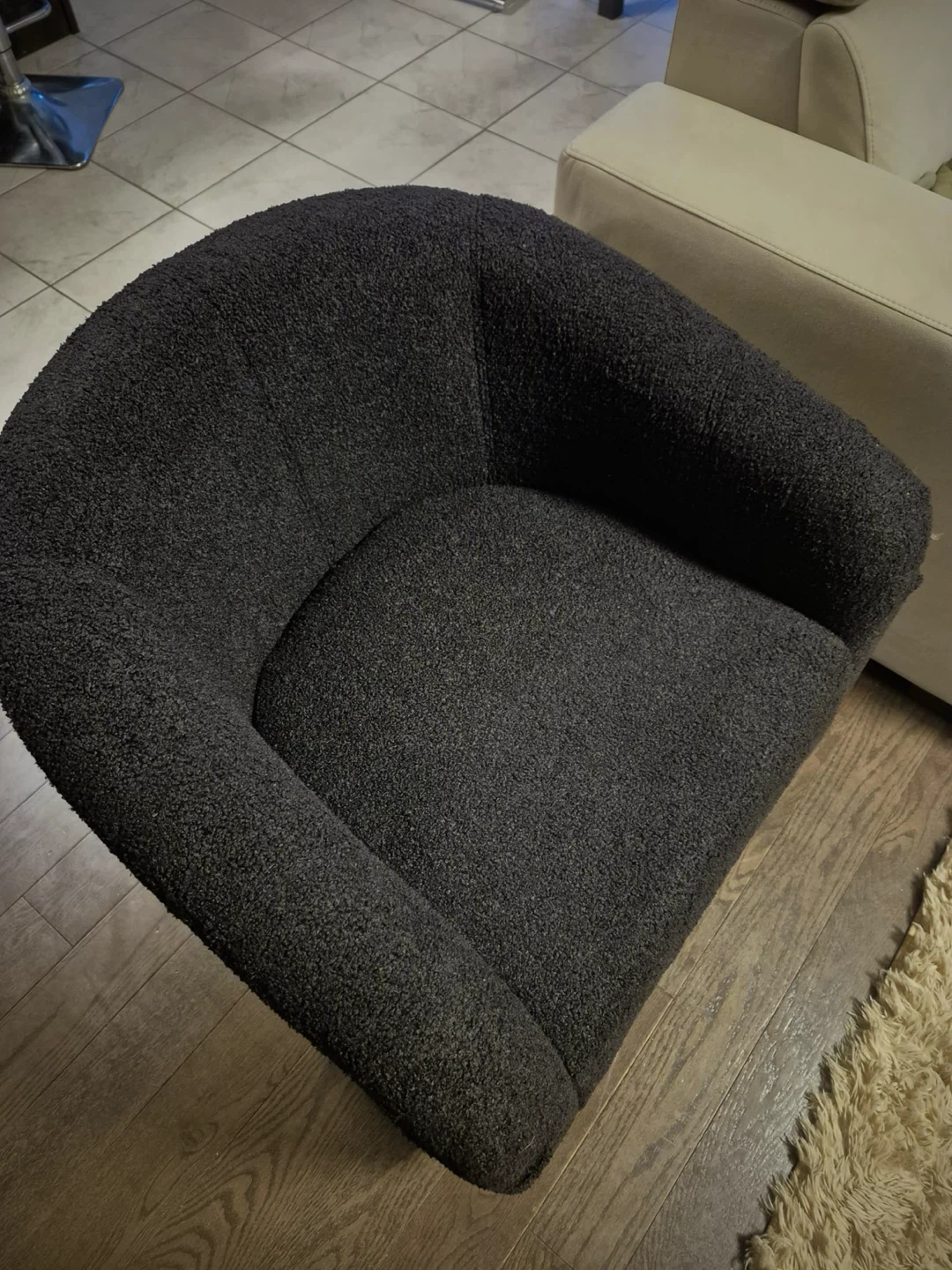 Black Bouclé Accent Chair