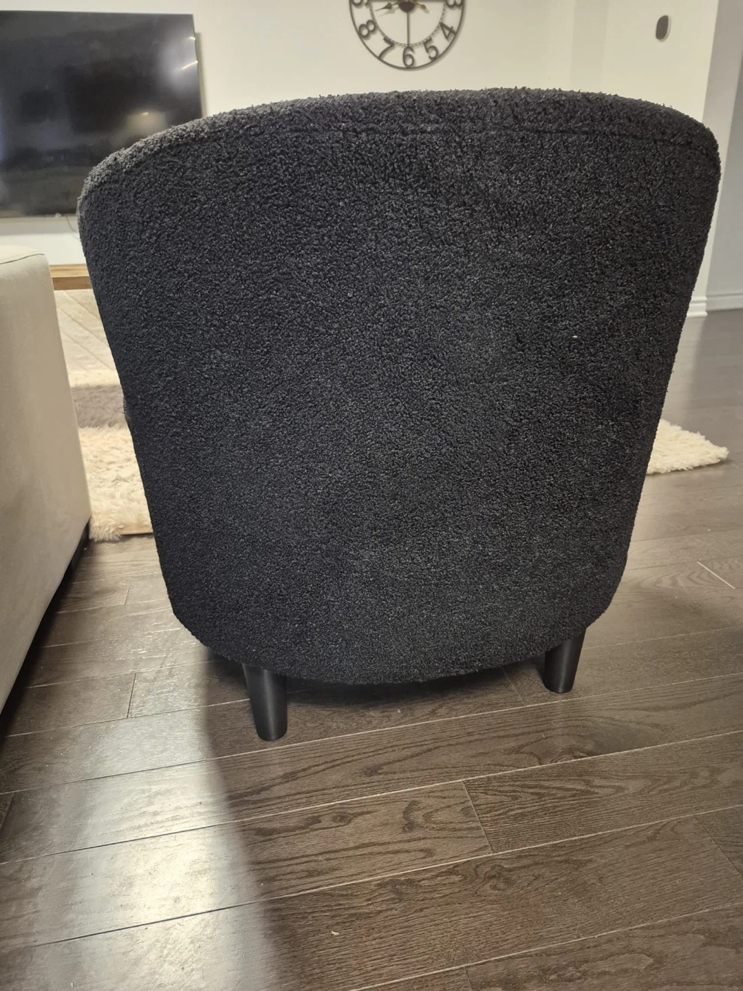 Black Bouclé Accent Chair - photo 2