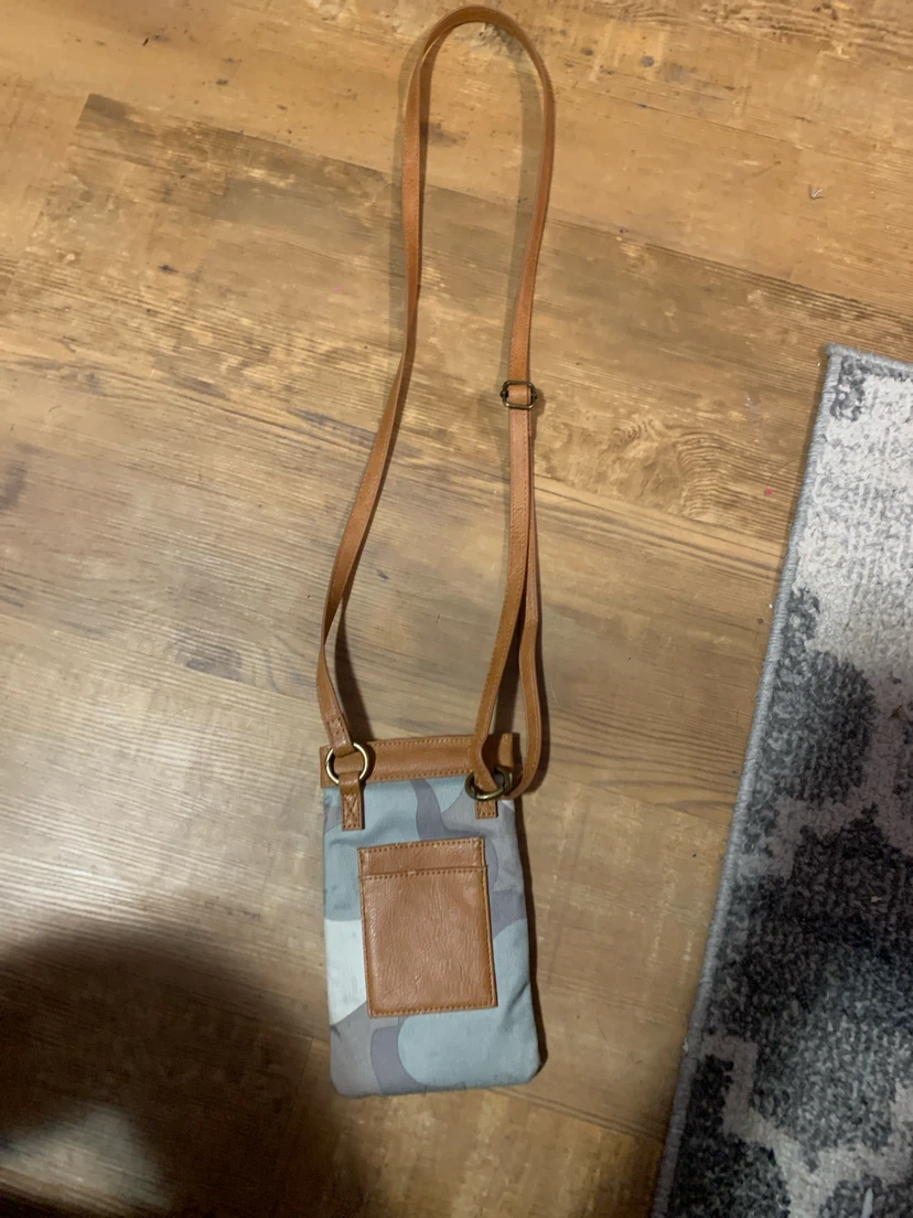 Camo Phone Bag with Leather Accents