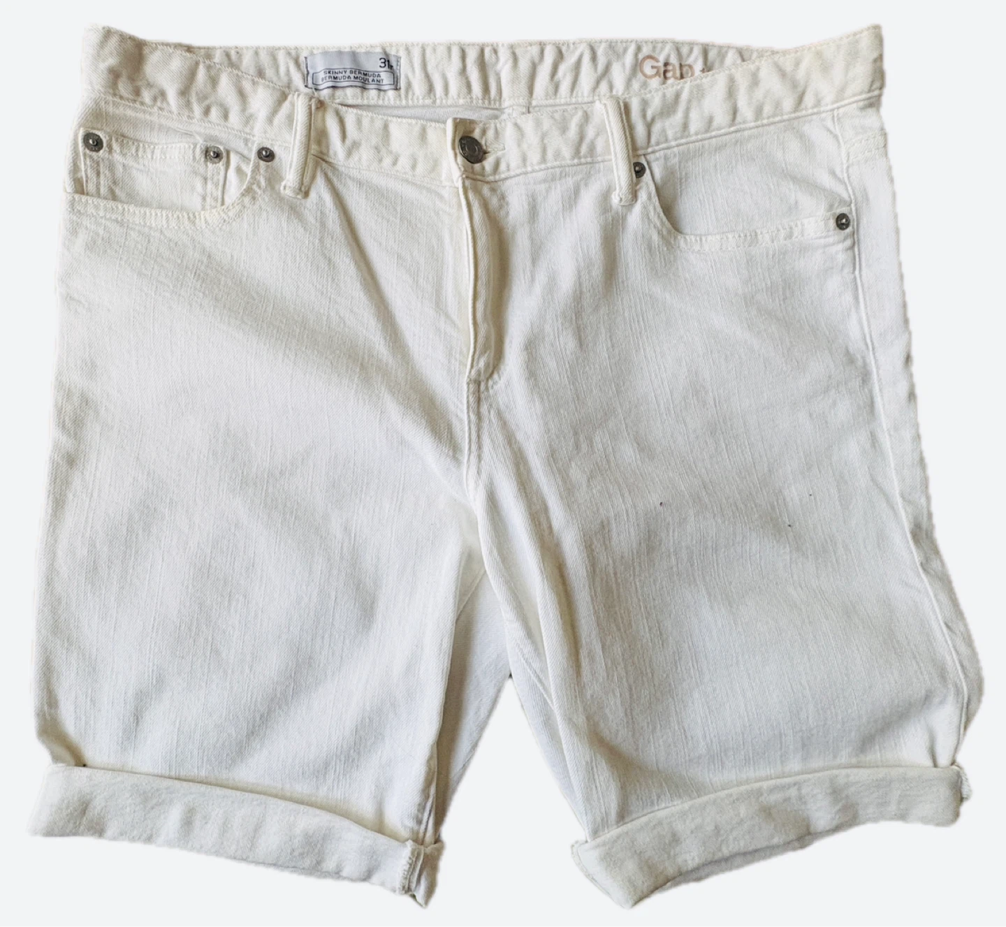 Gap White Skinny Bermuda Shorts