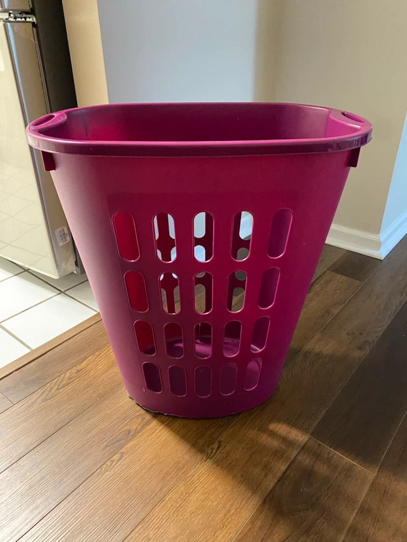 Pink Plastic Laundry Basket