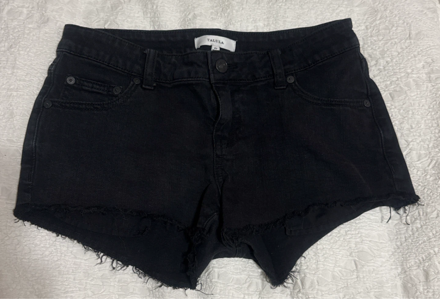 Talula Black Denim Cut-Off Shorts Size 27