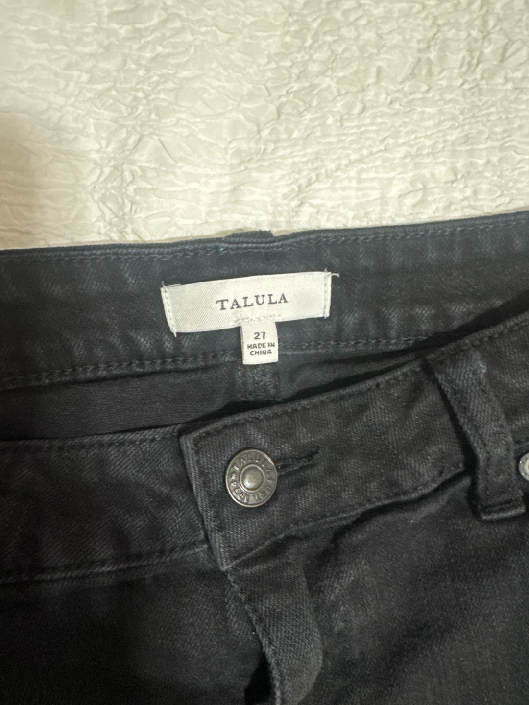 Talula Black Denim Cut-Off Shorts Size 27 - photo 2