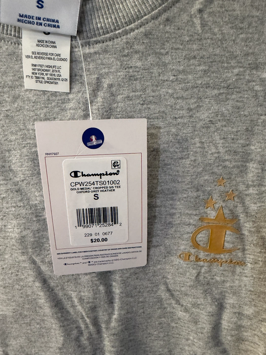 NWT Champion Gold Medal Cropped T-Shirt Size S - photo 5