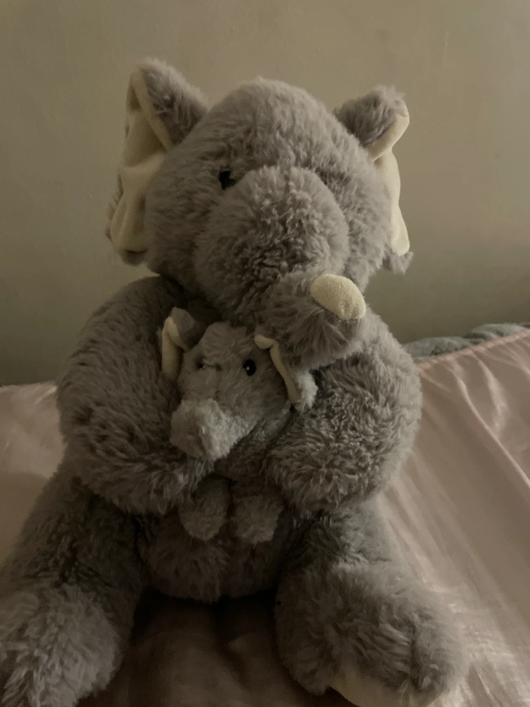 Plush Elephant with Baby