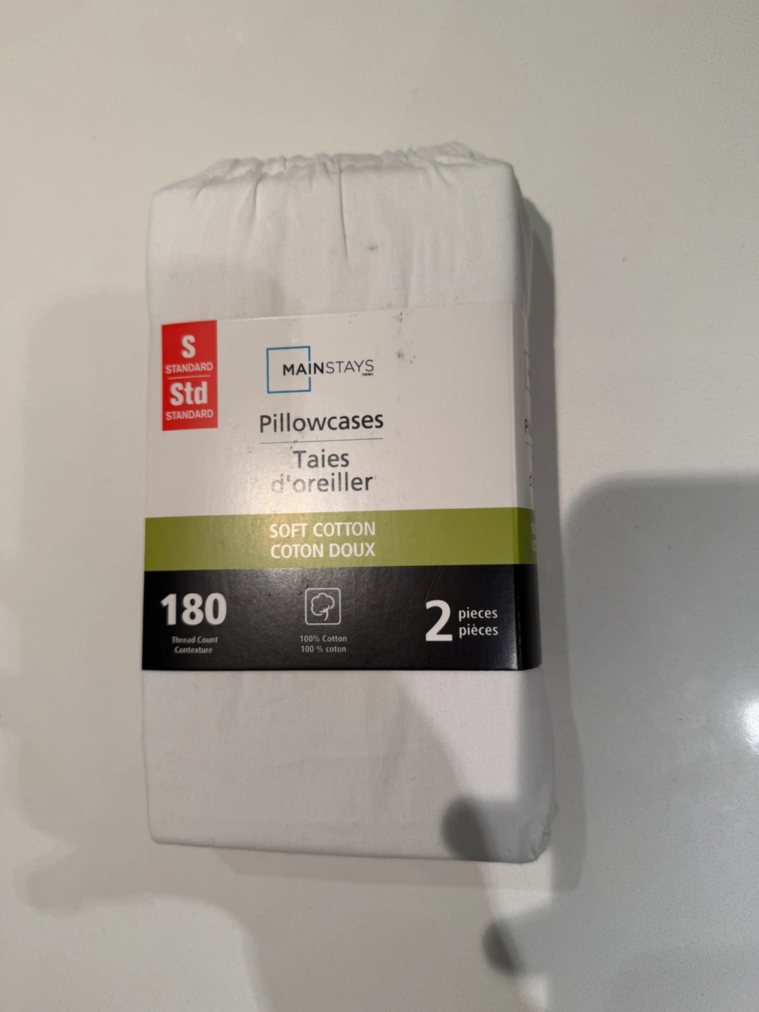 Brand New Mainstays Standard Pillowcases - White