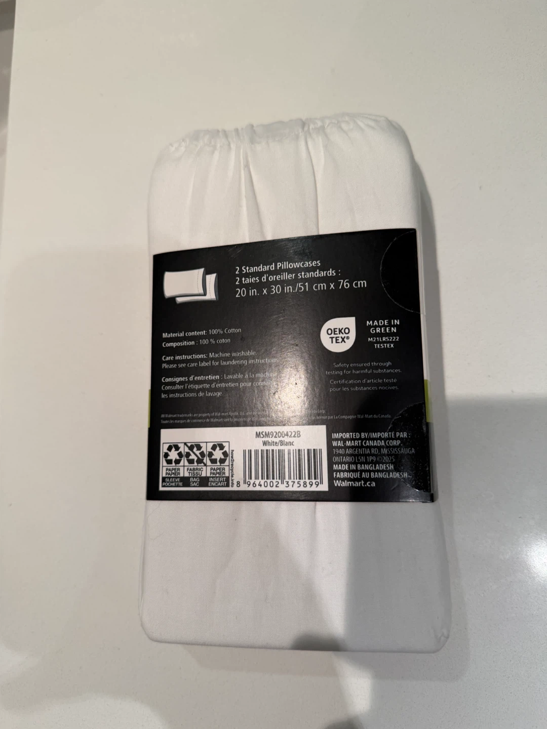 Brand New Mainstays Standard Pillowcases - White - photo 3