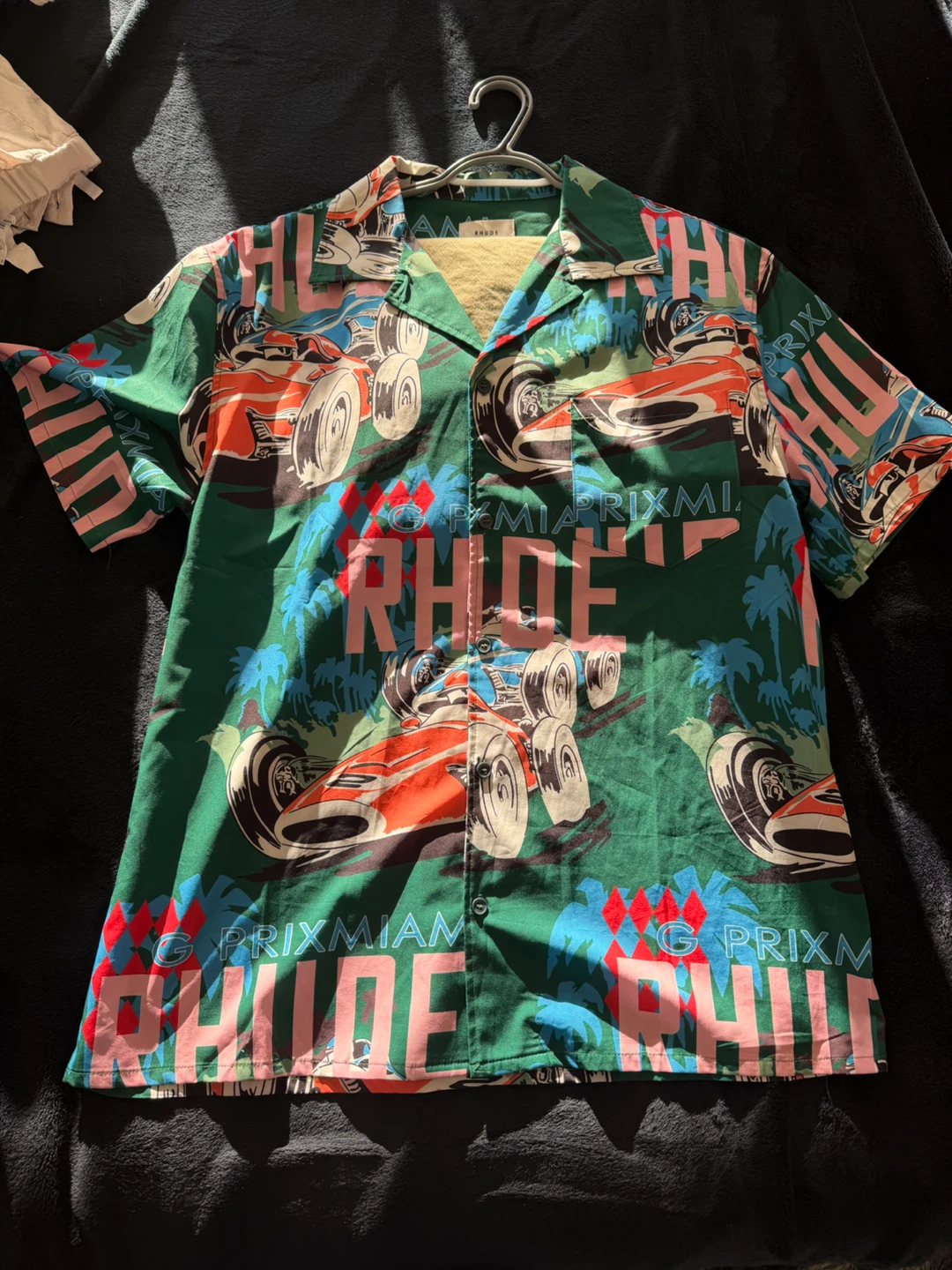 Rhude Miami Grand Prix Short Sleeve Button-Up Shirt