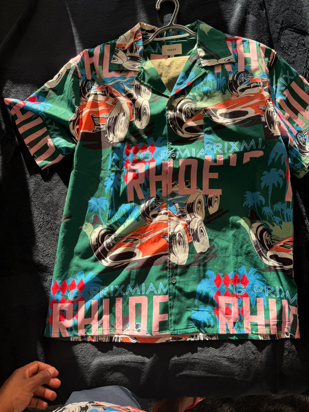 Rhude Miami Grand Prix Short Sleeve Button-Up Shirt - photo 2