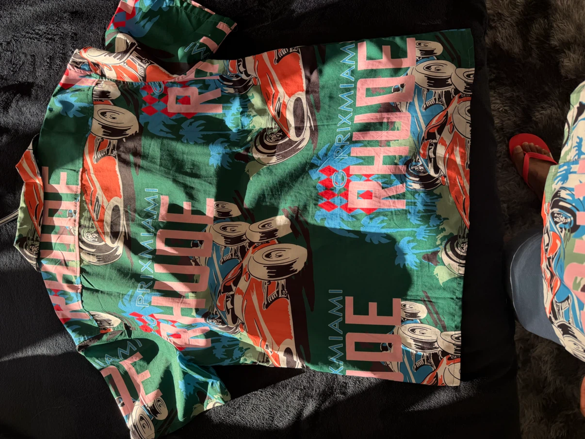 Rhude Miami Grand Prix Short Sleeve Button-Up Shirt - photo 3
