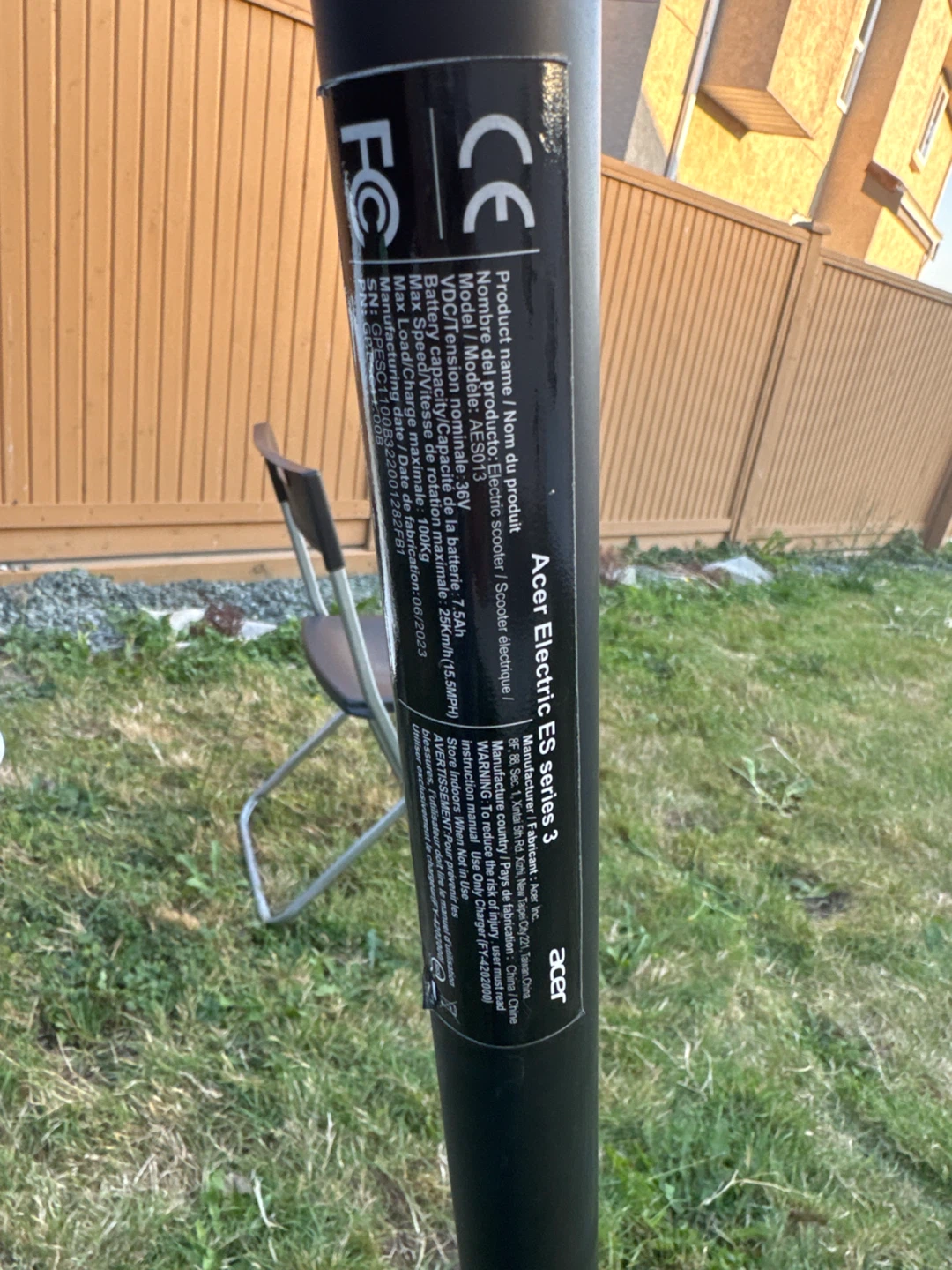 Acer Electric ES Series 3 Electric Scooter
