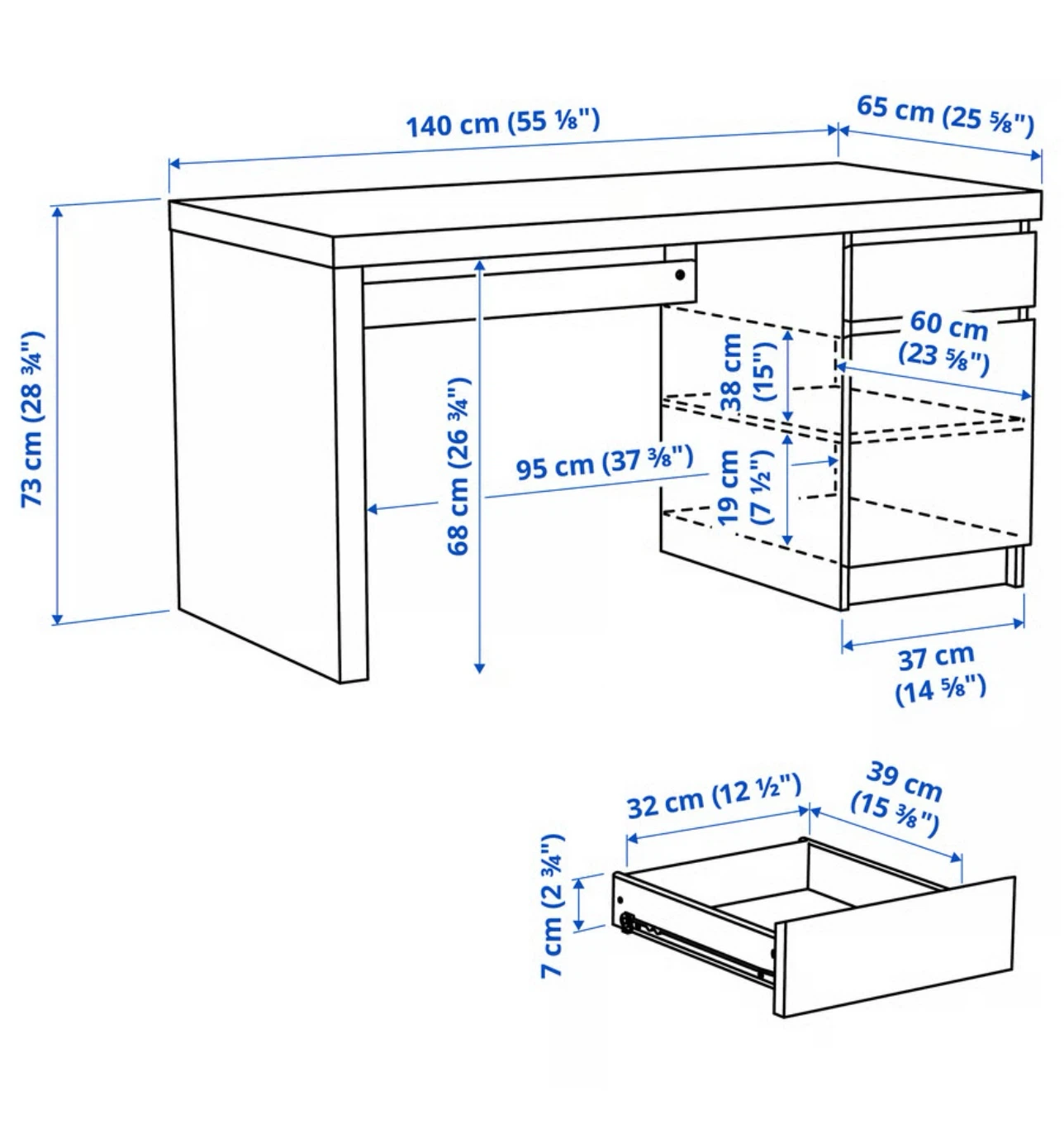 IKEA Malm Desk White - photo 4