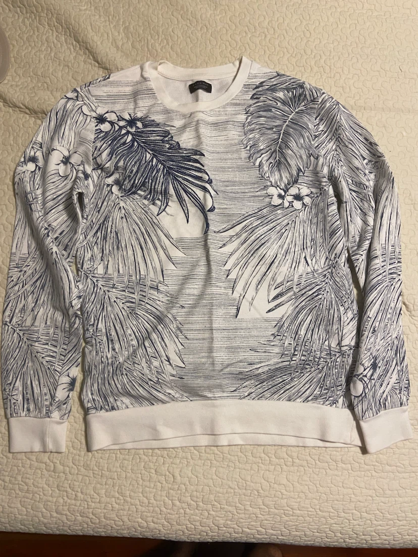 Zara Palm Leaf Print Sweatshirt