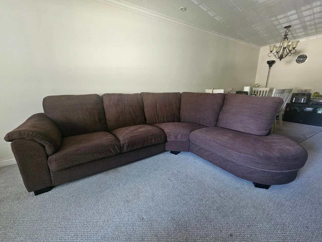 Maroon Curved Sectional Couch