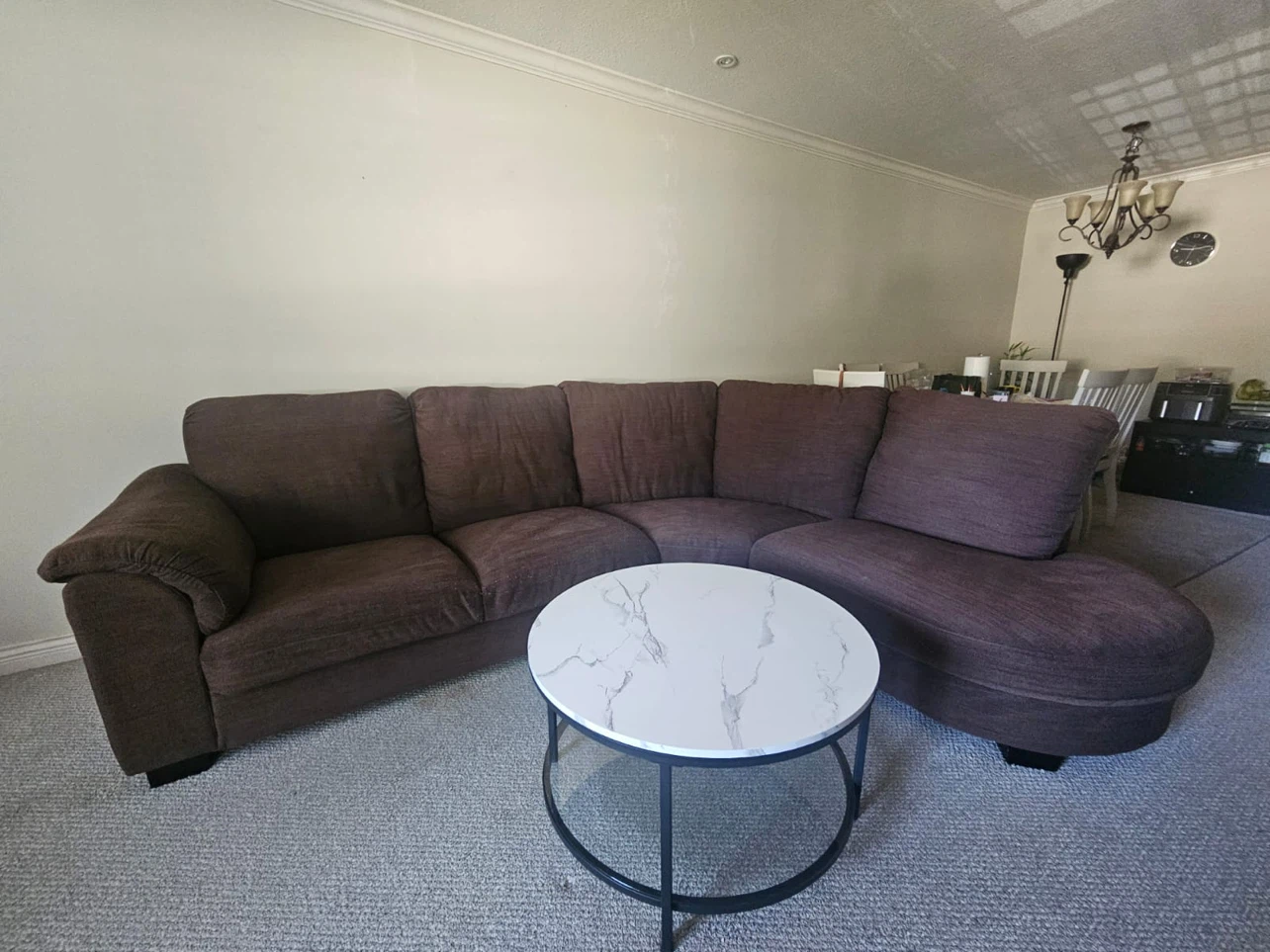 Maroon Curved Sectional Couch - photo 3
