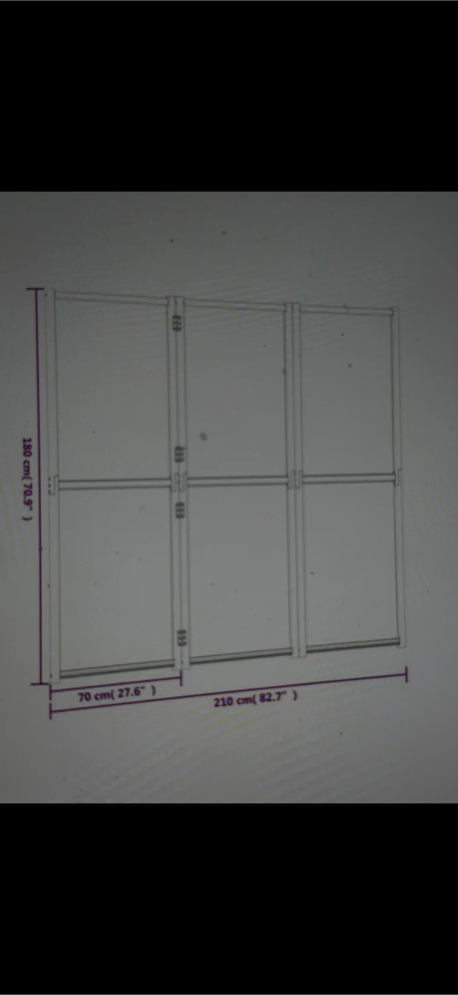 3-Panel Wooden Screen Divider - photo 2