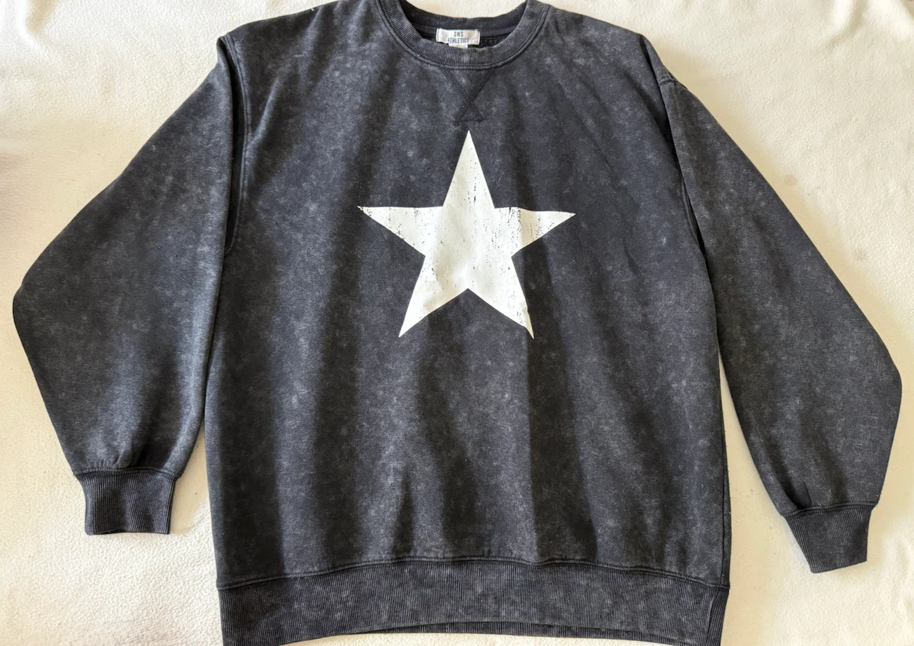 Crewneck sweatshirt with star print