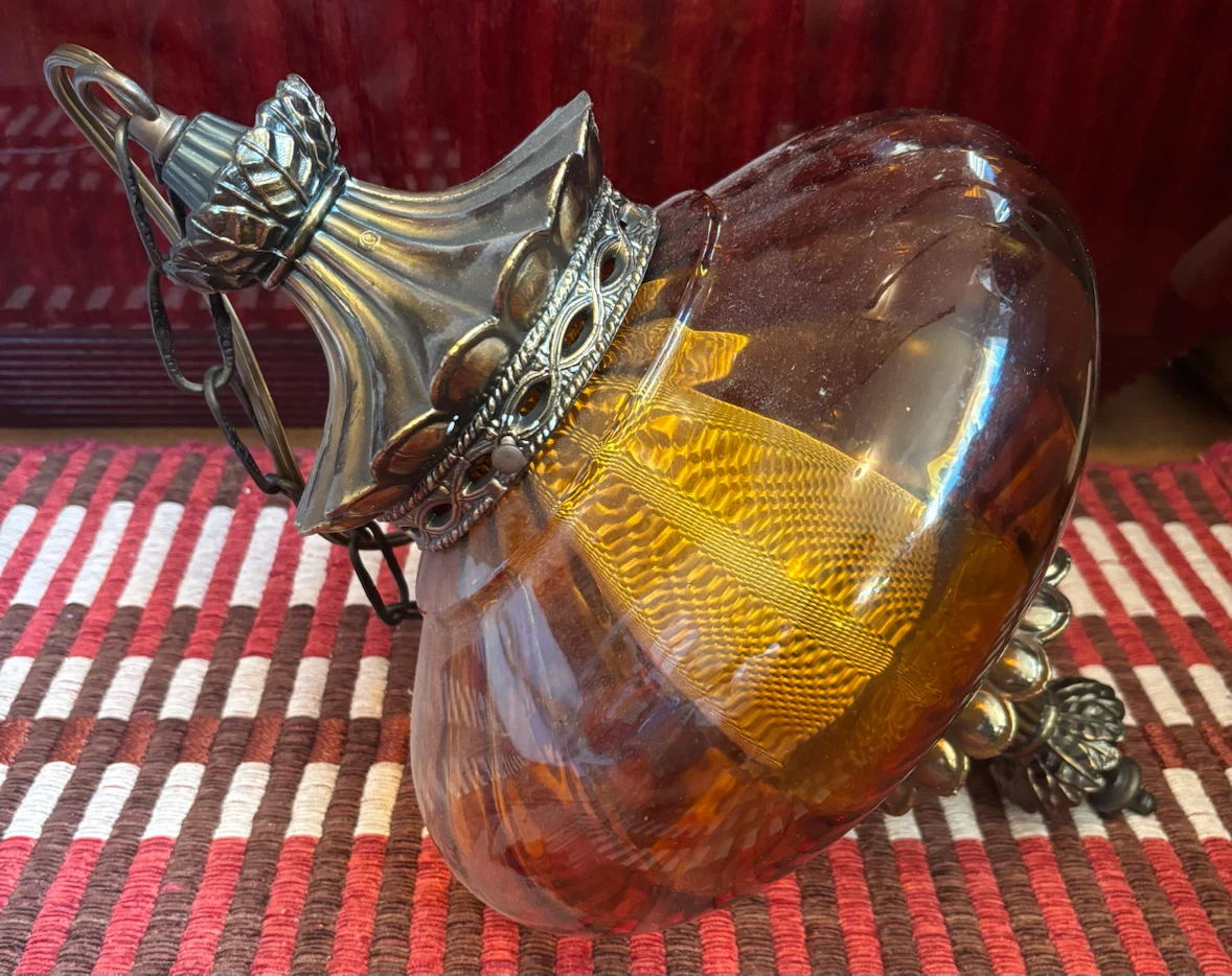 Vintage Carl falkenstein amber lamp