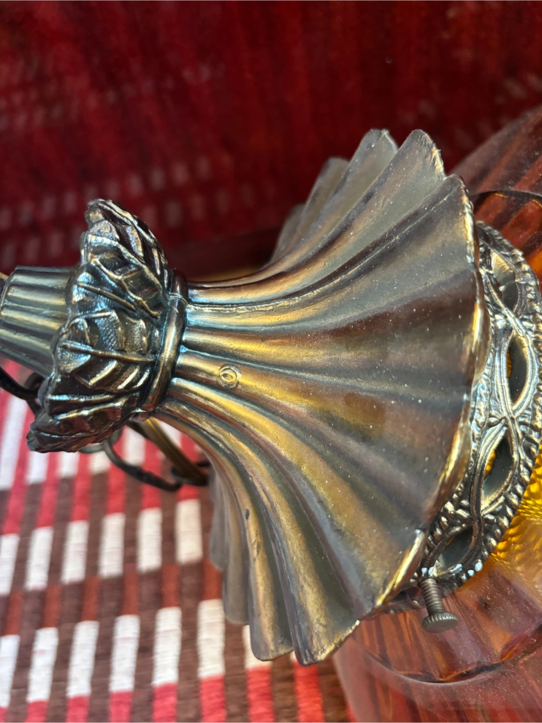Vintage Carl falkenstein amber lamp - photo 3