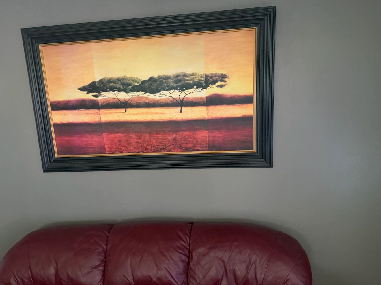 Framed African Savanna Landscape Art