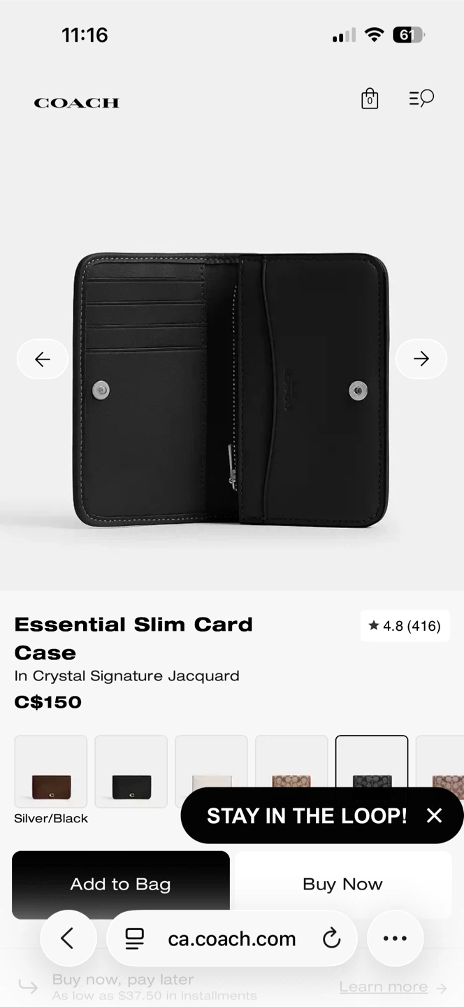 Coach Essential Slim Card Case in Crystal Signature Jacquard - photo 2