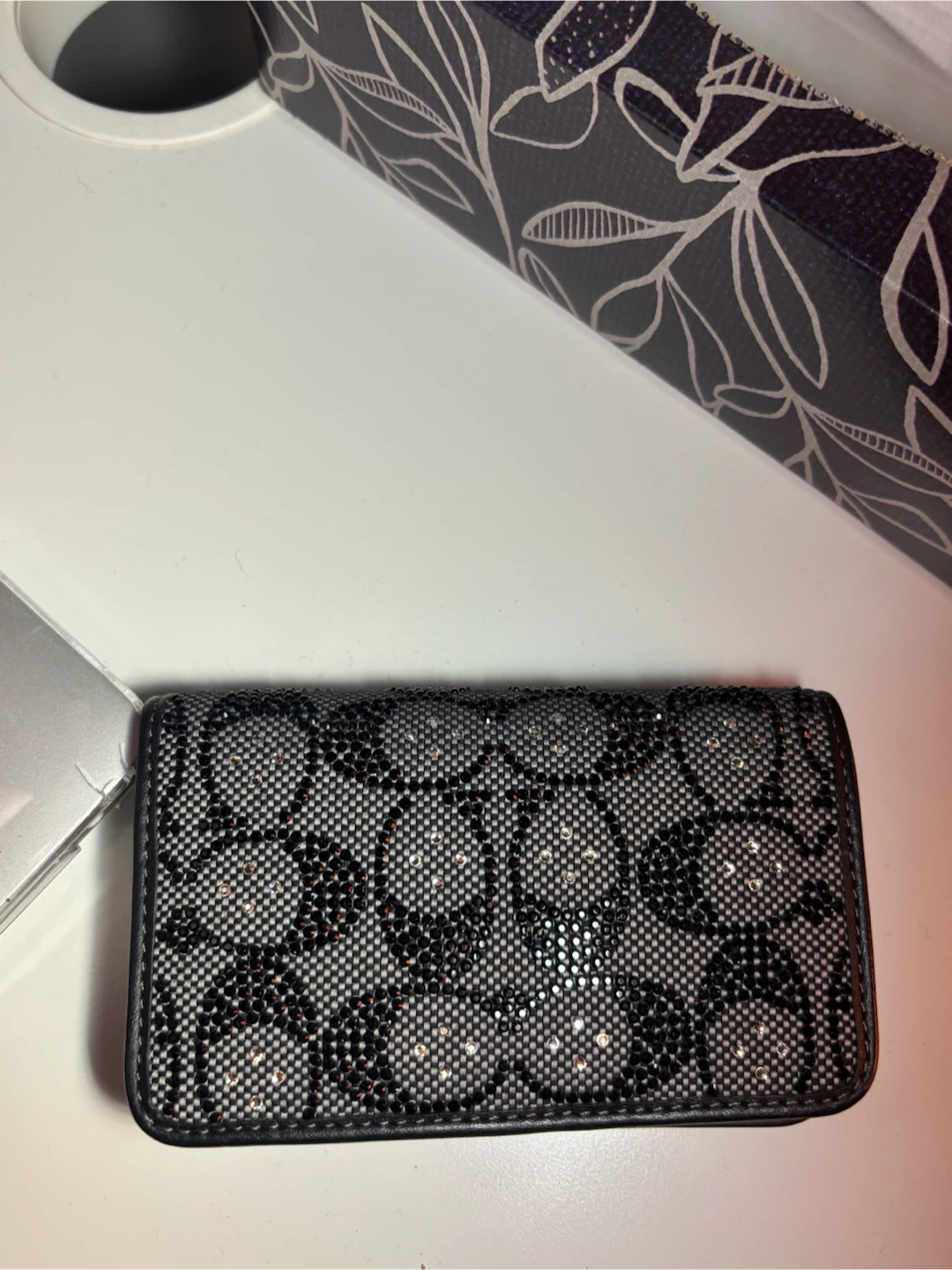 Coach Essential Slim Card Case in Crystal Signature Jacquard - photo 4