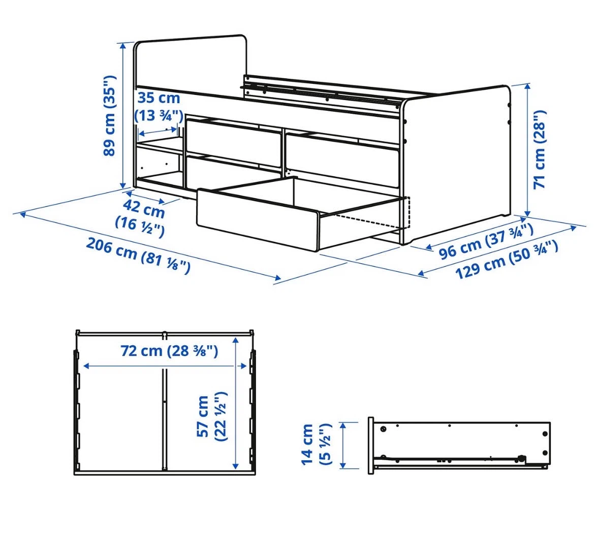 IKEA Twin bed with 4 drawers - photo 4