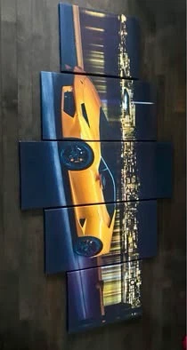 Lamborghini 5 peice painting decor