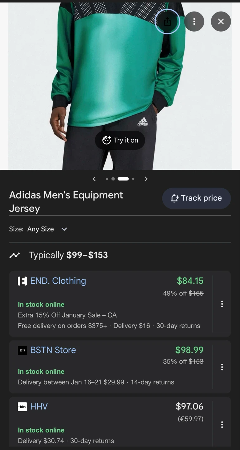 Adidas Equipment Vintage Jersey – Men’s Medium – Green – BNWT