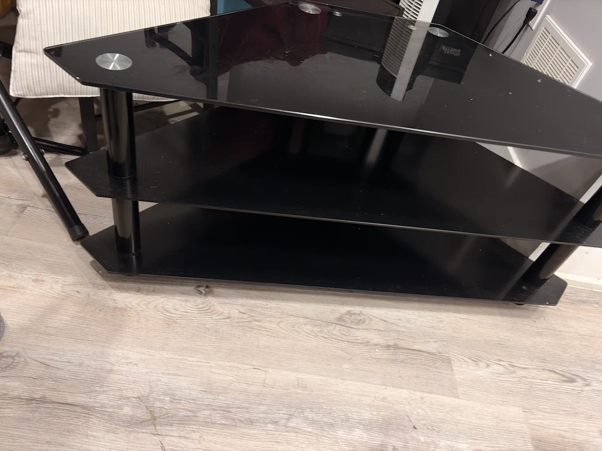 Black 3-Tier Corner Media Stand - photo 2