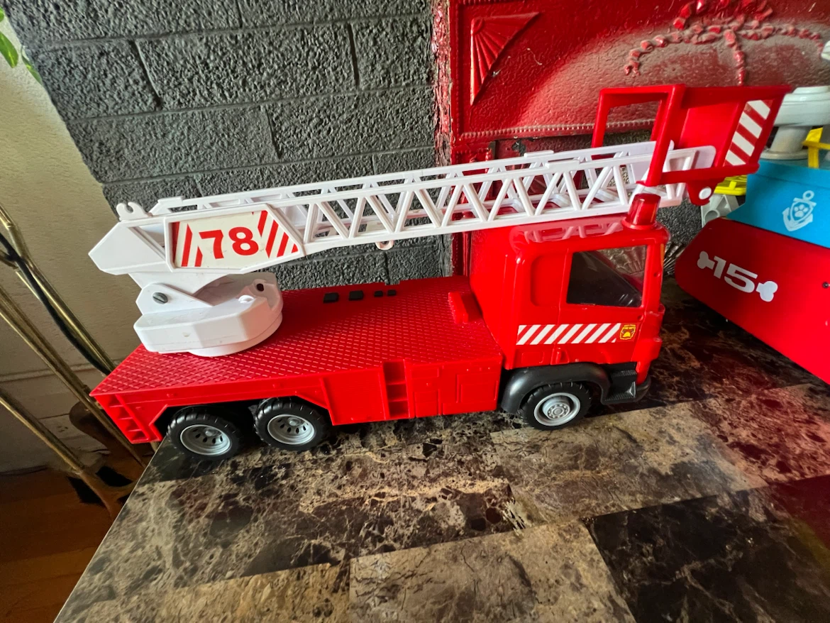 Red Fire Truck Toy with Ladder