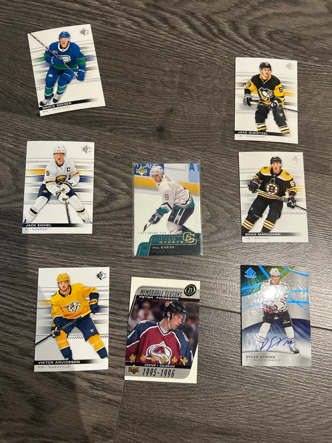 Collection of 7 NHL Hockey Cards