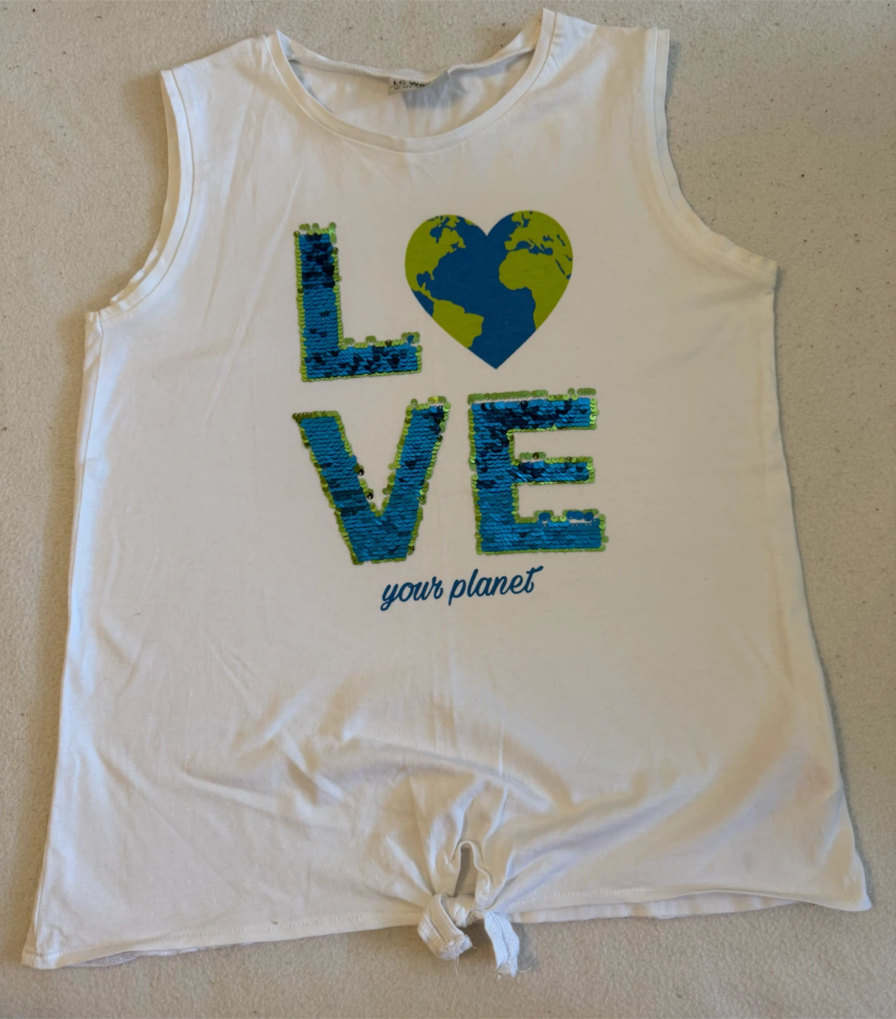 White Sleeveless T-Shirt