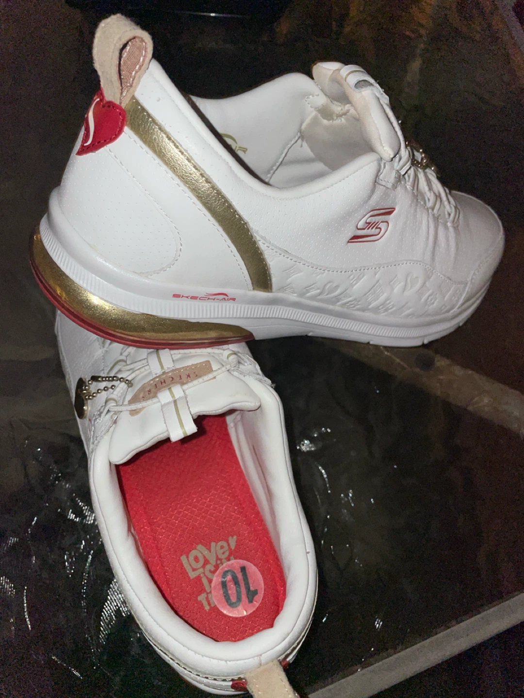 Skechers Women's White Gold Sneakers Size 10