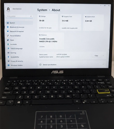 ASUS Laptop with Intel Celeron N4020, 4GB RAM, 58GB Storage - photo 4